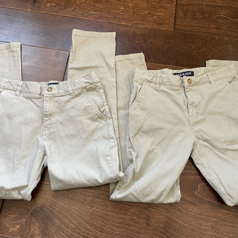 Boys khaki pants, lot of two